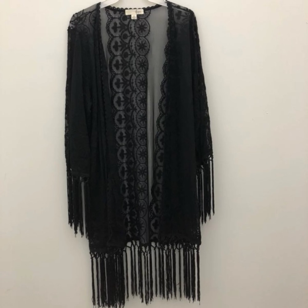 Black Lace Sheer Kimono